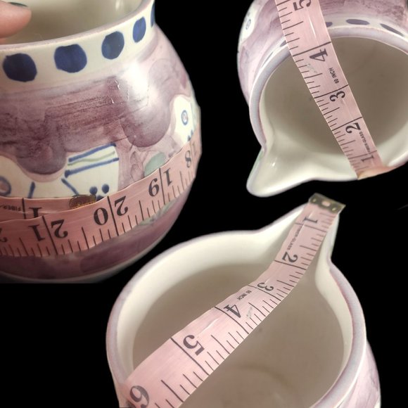 Mexican Pottery Pitcher Water Jug Chicken Bird Necesito Max Mexico Farmhouse 11" - Picture 6 of 8